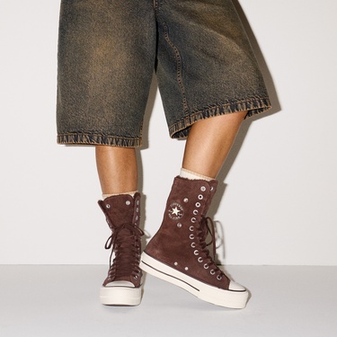  Converse Chuck Taylor All Star Fold Over Lift Kadın Kahverengi Sneaker