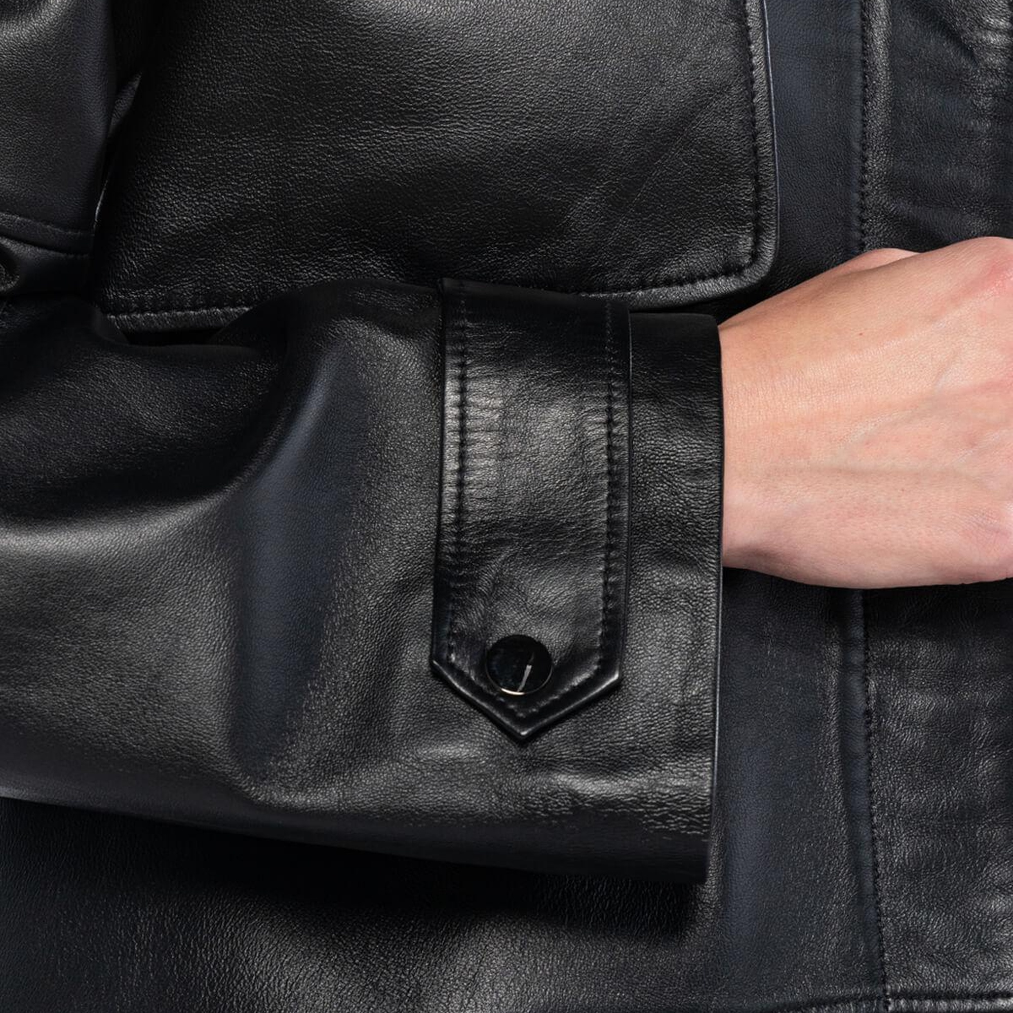 Tamer Tanca Kadın Hakiki Deri Siyah Deri Mont