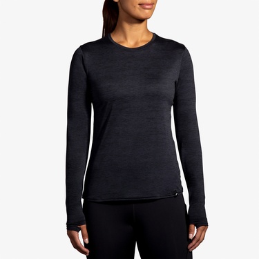  Brooks Luxe Long Sleeve Kadın Siyah Koşu Sweatshirt