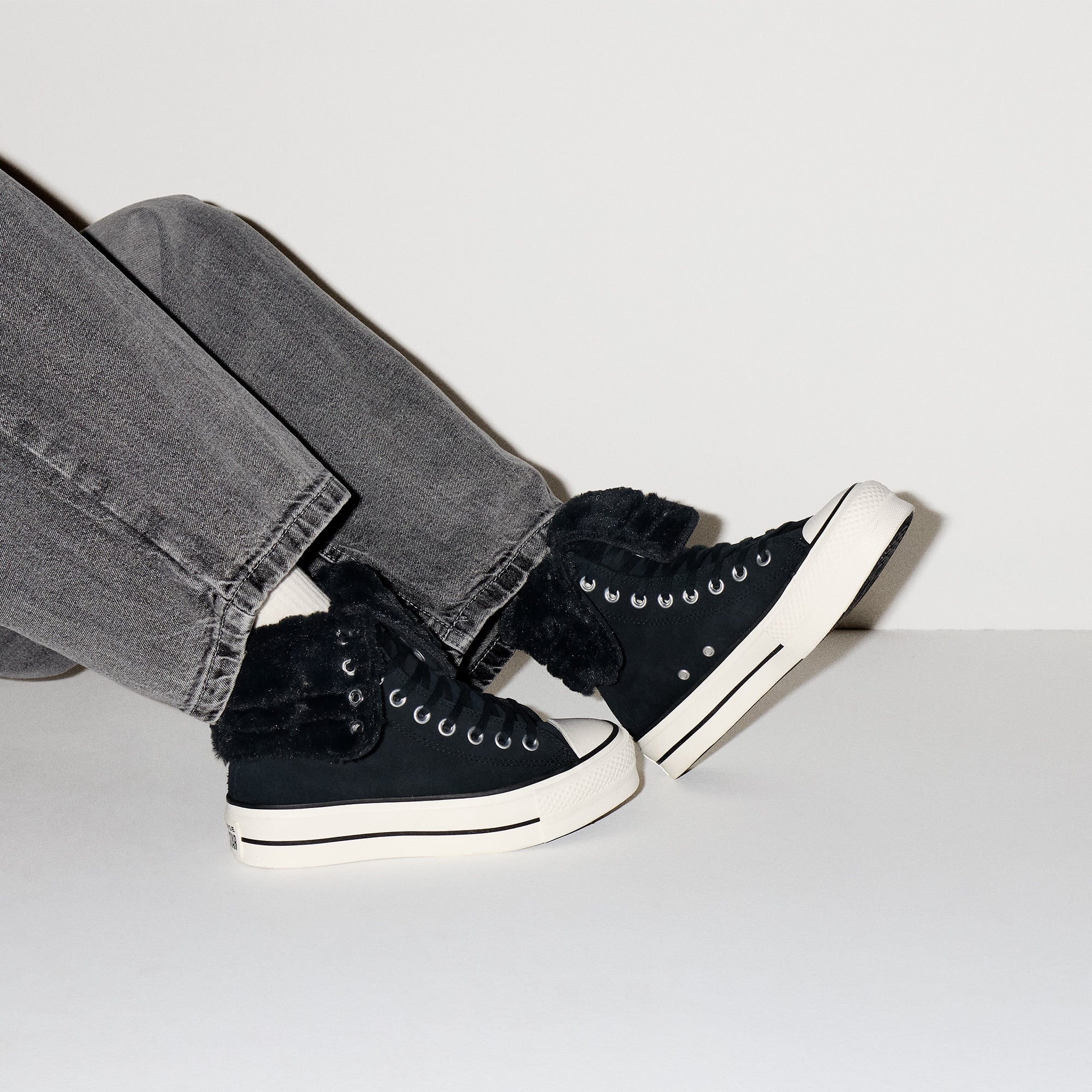 Converse Chuck Taylor All Star Fold Over Lift Kadın Siyah Sneaker