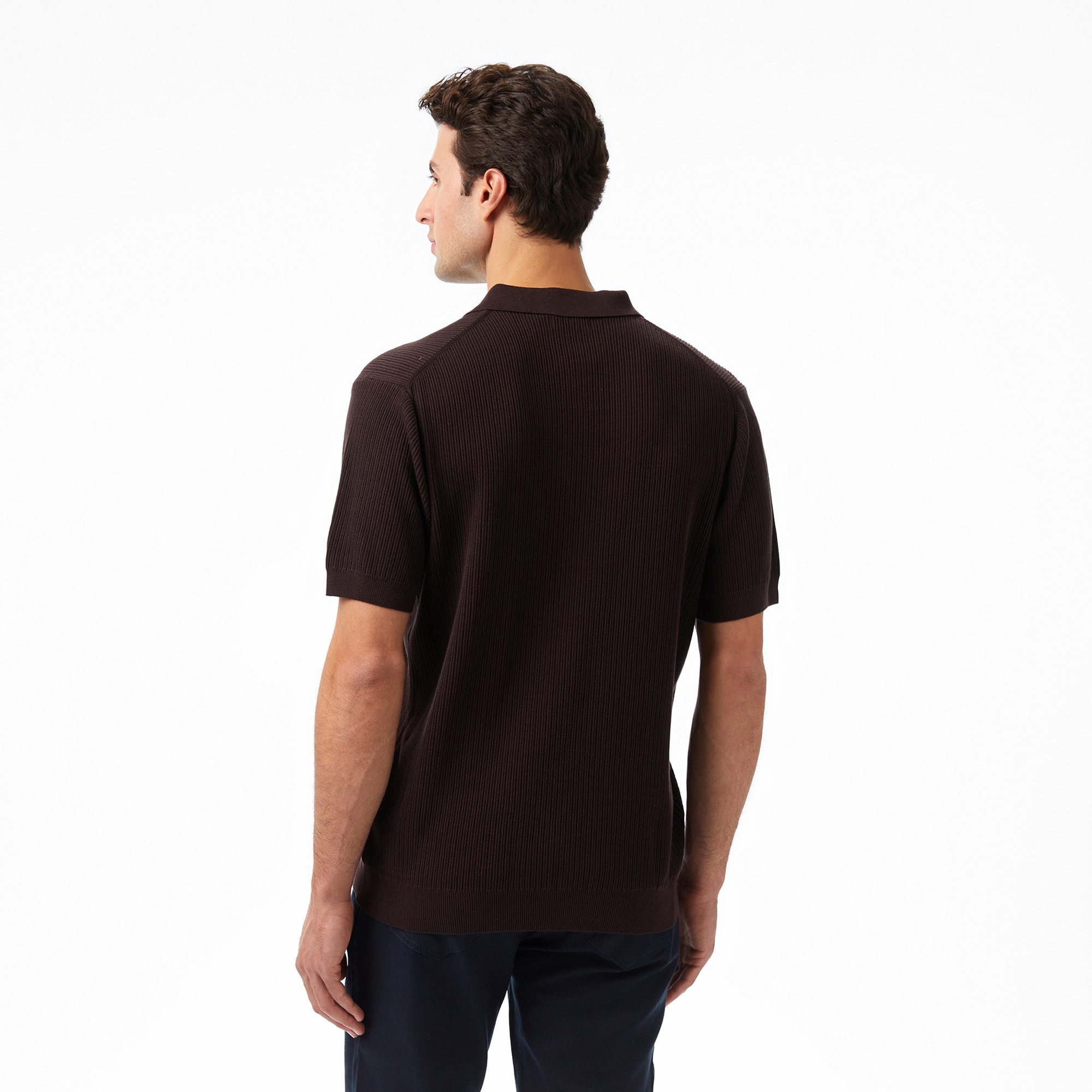 Nautica Erkek Kahverengi Regular Fit Kısa Kollu Triko