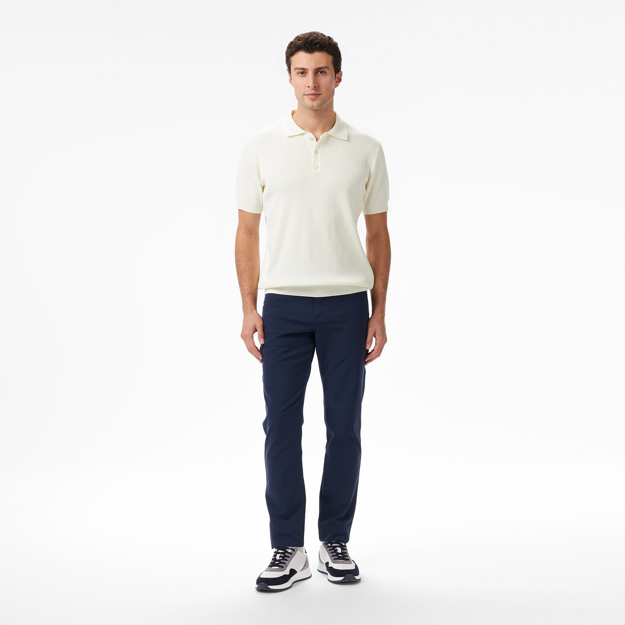 Nautica Erkek Krem Regular Fit Kısa Kollu Triko