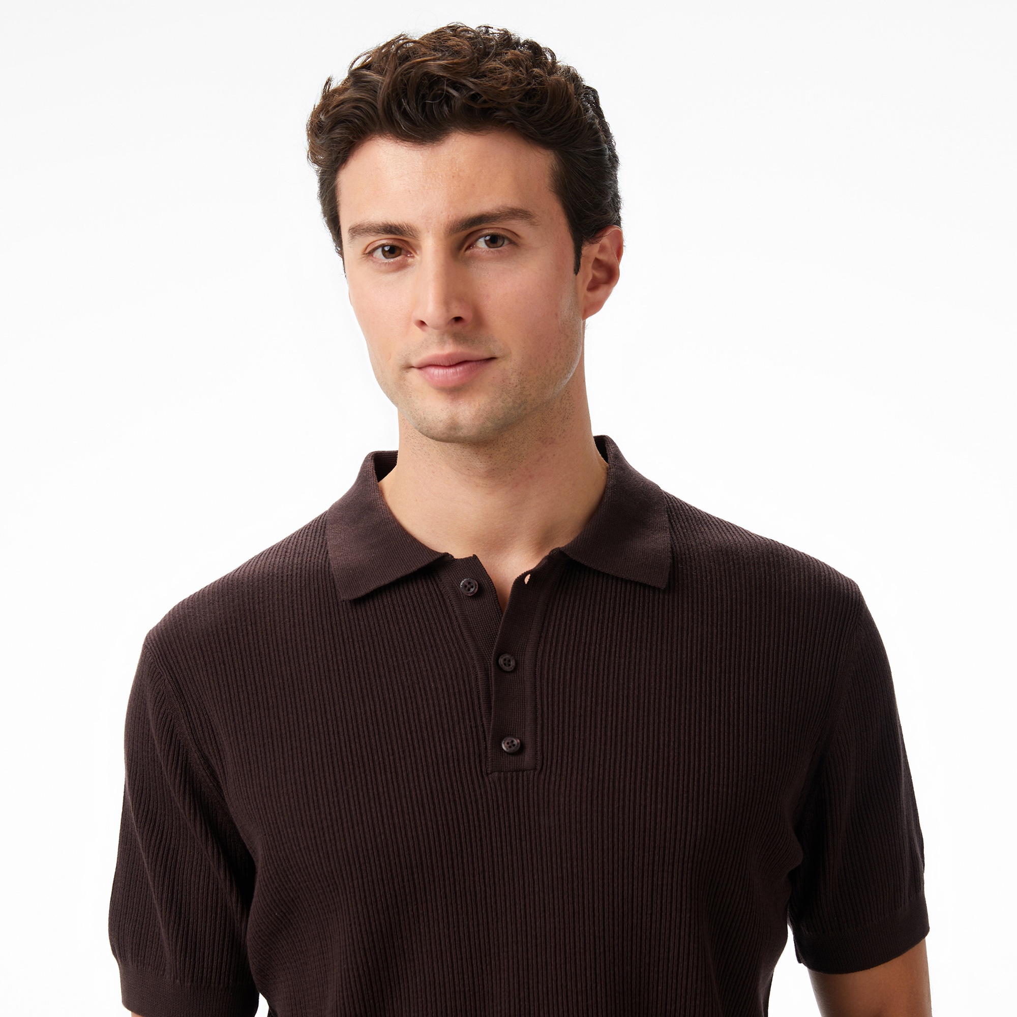 Nautica Erkek Kahverengi Regular Fit Kısa Kollu Triko