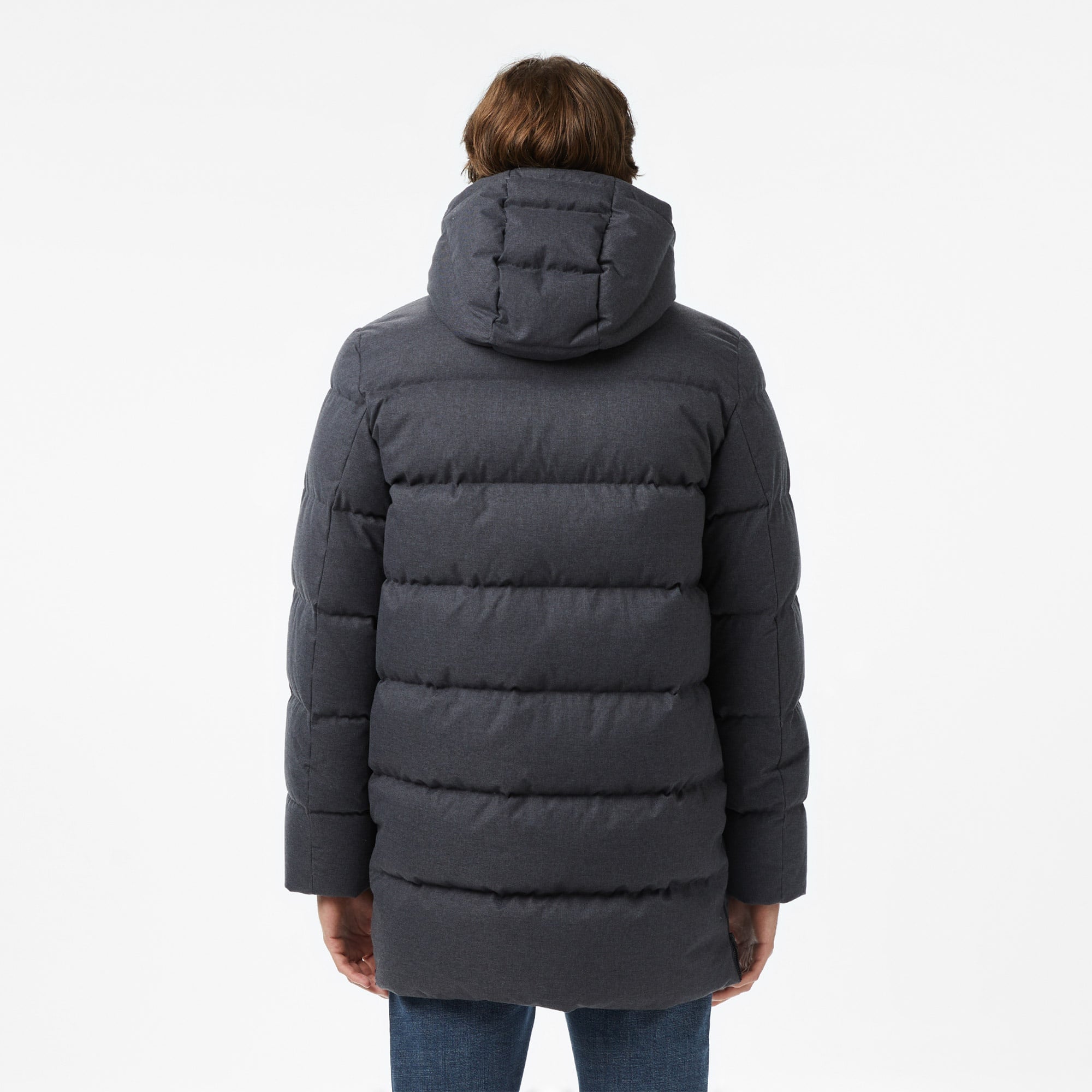 Erkek Relaxed Fit Kapüşonlu Siyah Mont