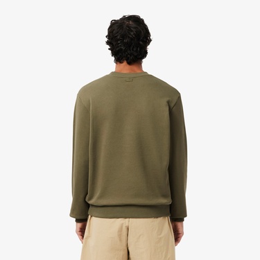  Lacoste Erkek Classic Fit Bisiklet Yaka Baskılı Haki Sweatshirt