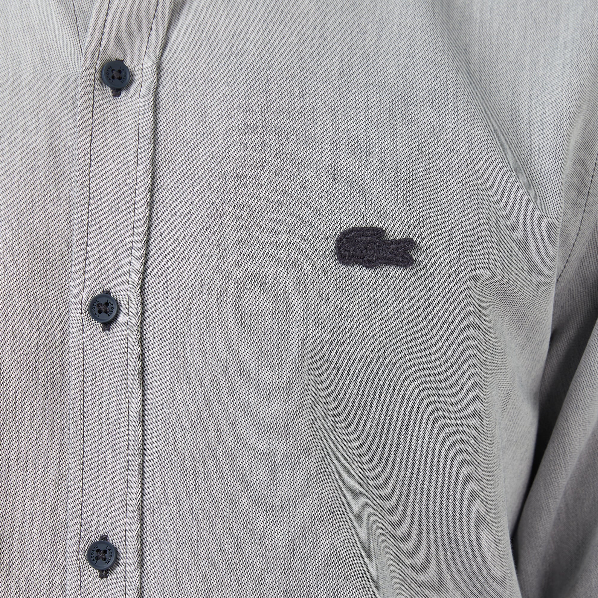 Erkek Regular Fit Düğmeli Yaka Gri Gömlek