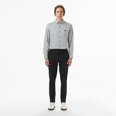  Lacoste Erkek Regular Fit Düğmeli Yaka Gri Gömlek