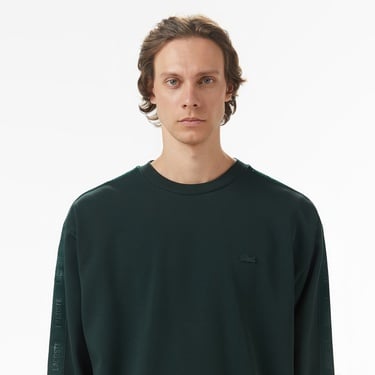  Lacoste Erkek Relaxed Fit Bisiklet Yaka Koyu Yeşil Sweatshirt