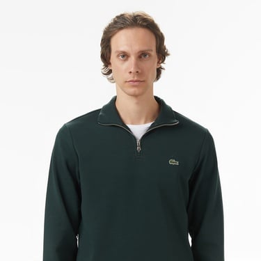  Lacoste Erkek Classic Fit Yarım Fermuarlı Yeşil Sweatshirt