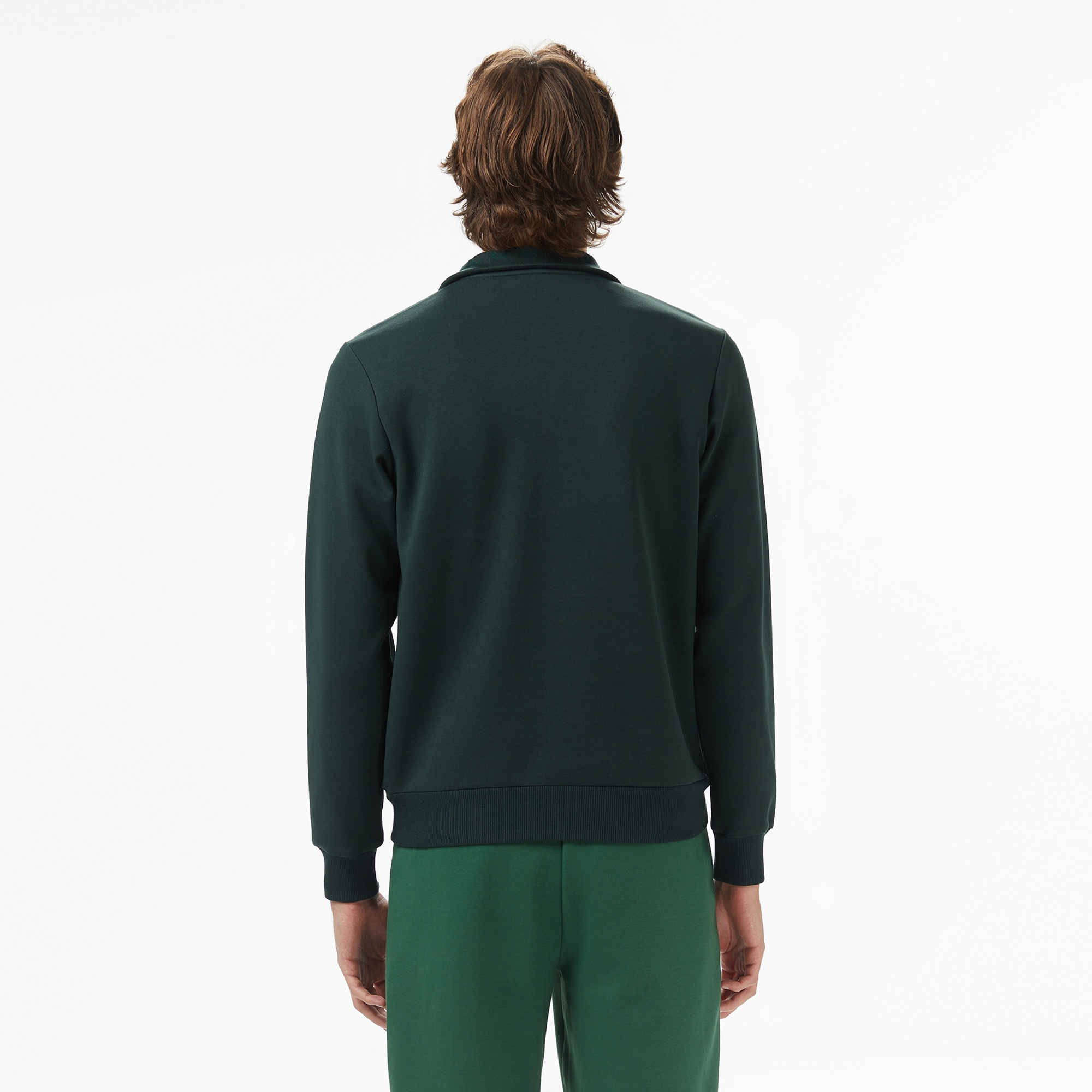 Lacoste Erkek Classic Fit Yarım Fermuarlı Yeşil Sweatshirt