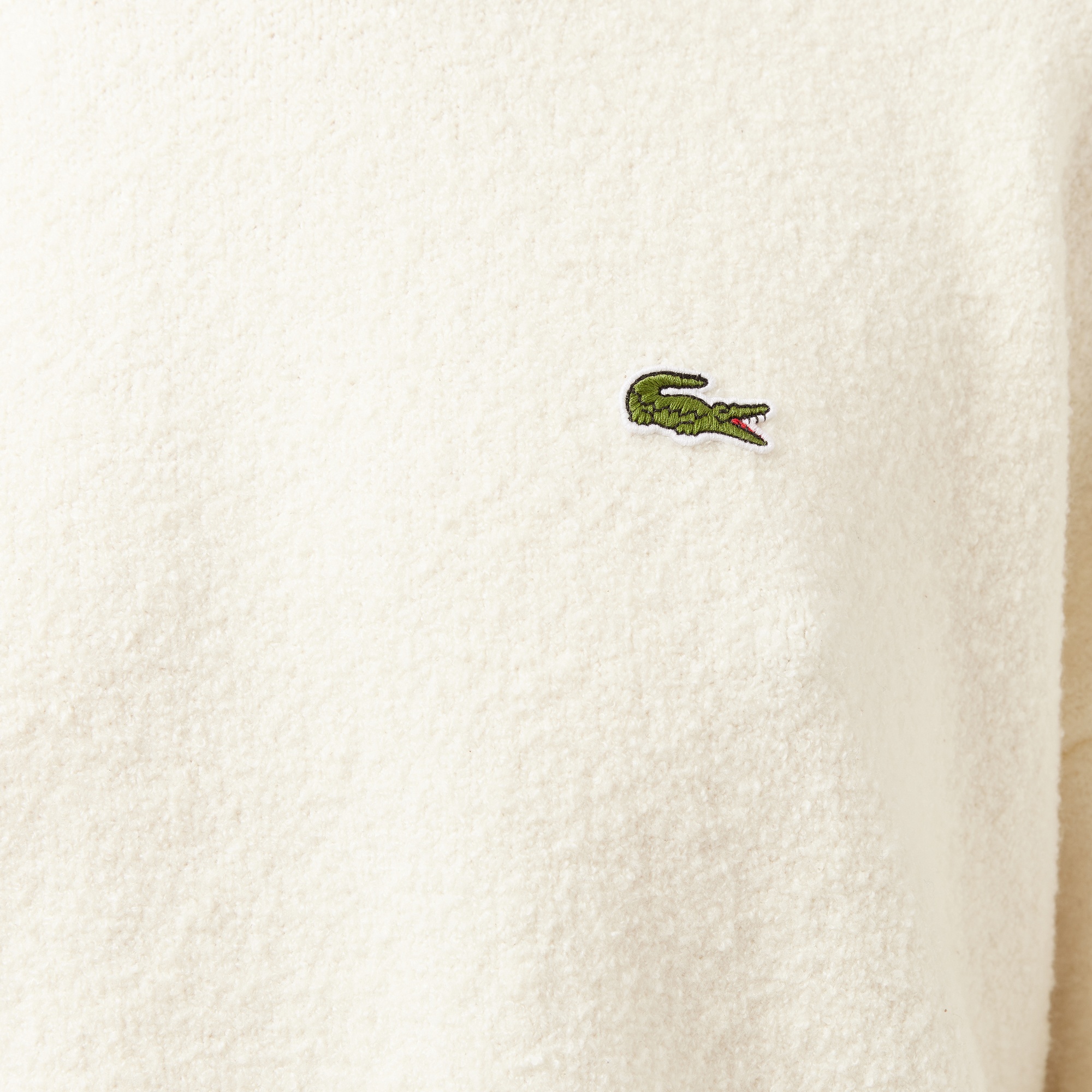 Kadın Loose Fit Bisiklet Yaka Çizgili Krem Kazak