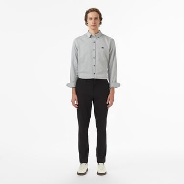  Lacoste Erkek Regular Fit Düğmeli Yaka Gri Gömlek