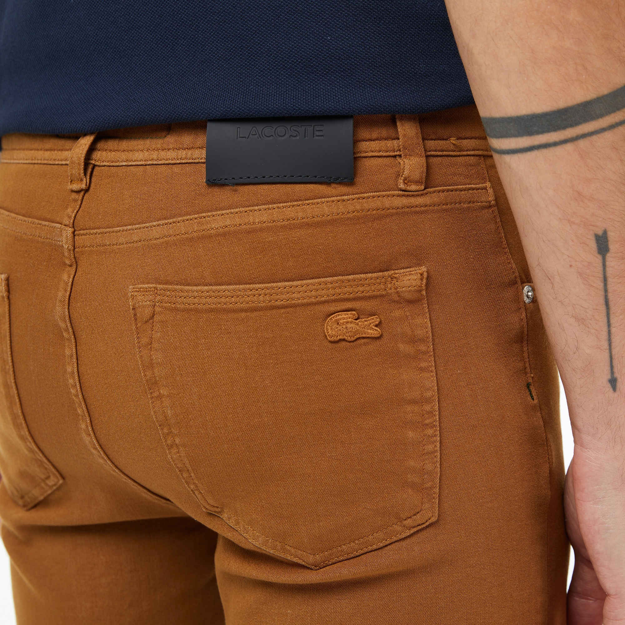 Lacoste Erkek Slim Fit Açık Kahverengi Jean Pantolon