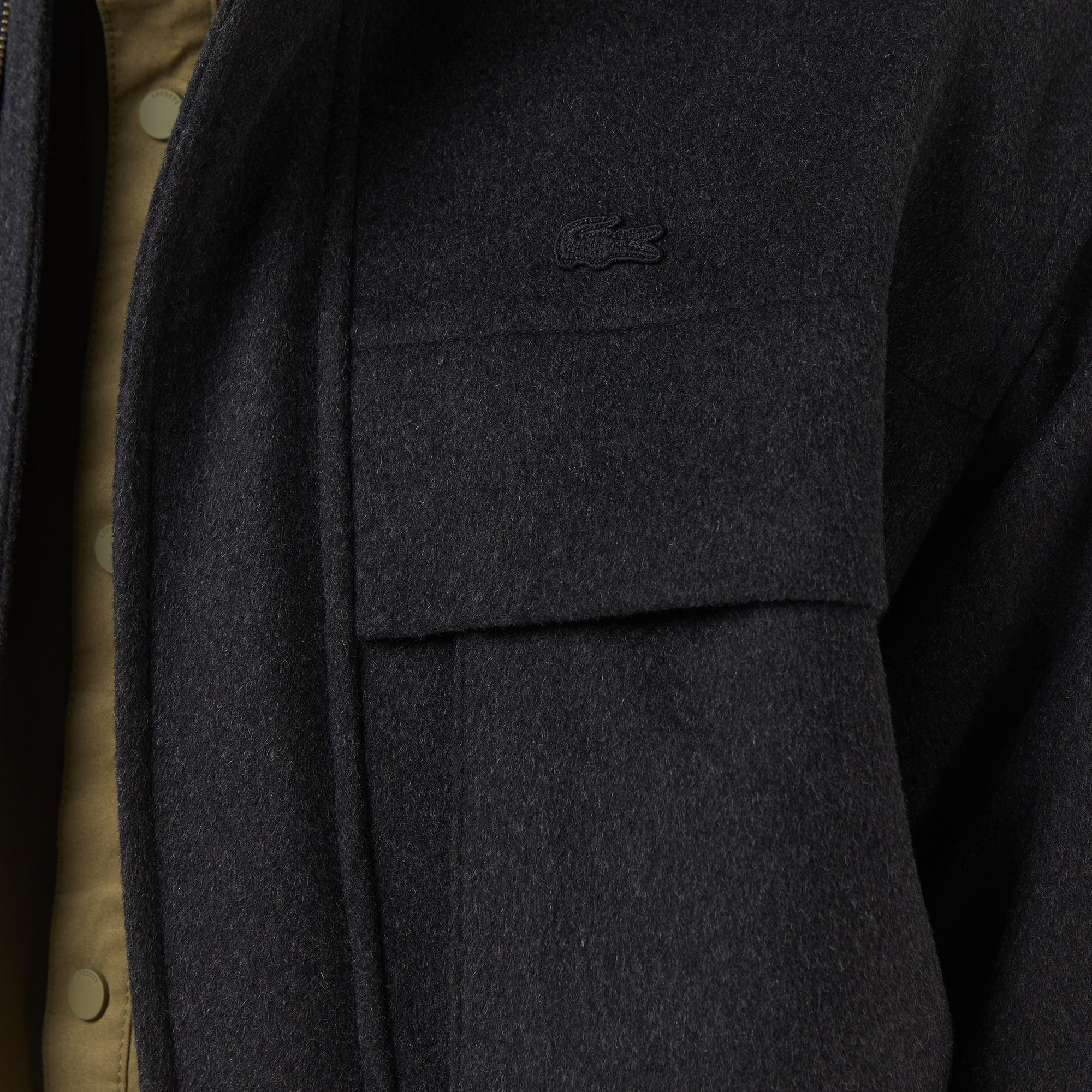 Erkek Kapüşonlu Koyu Gri Mont