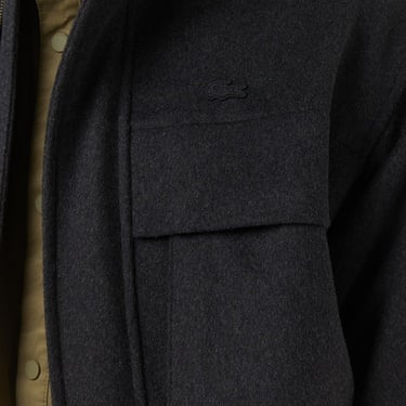  Erkek Kapüşonlu Koyu Gri Mont