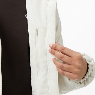  Lacoste Kadın Kapüşonlu Monogram Beyaz Mont