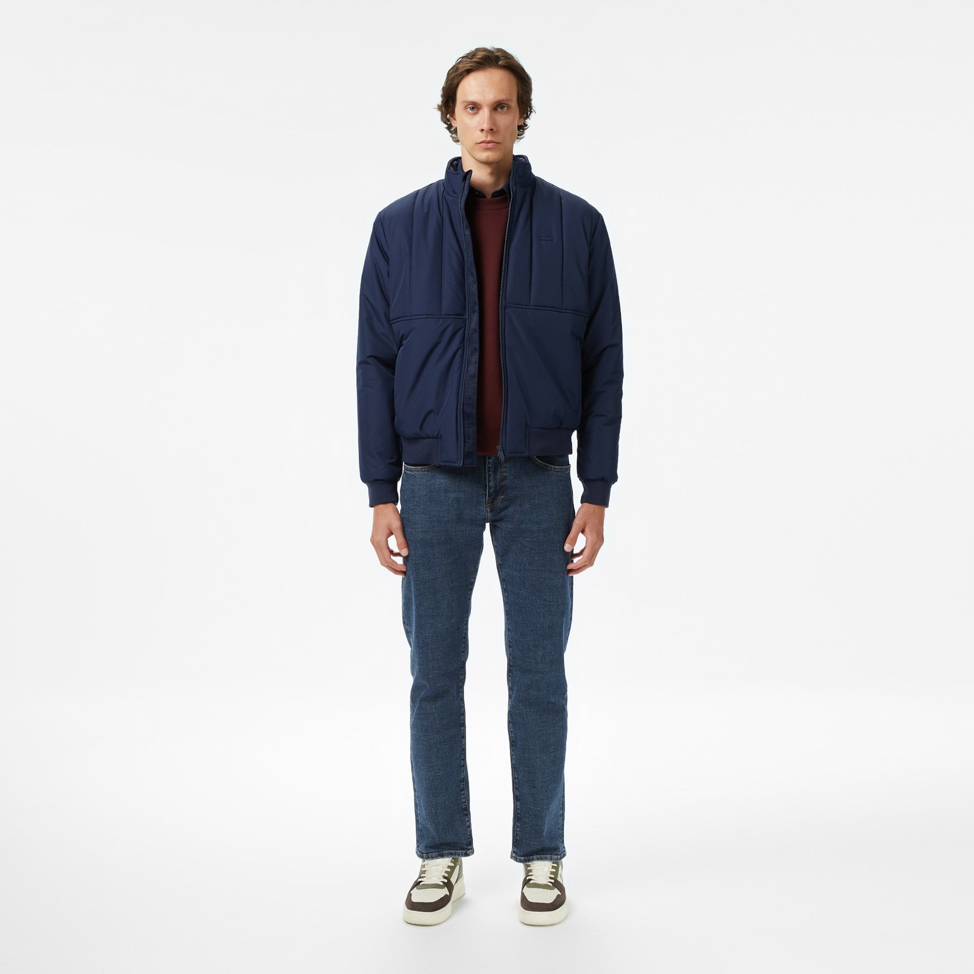 Erkek Dik Yaka Lacivert Mont