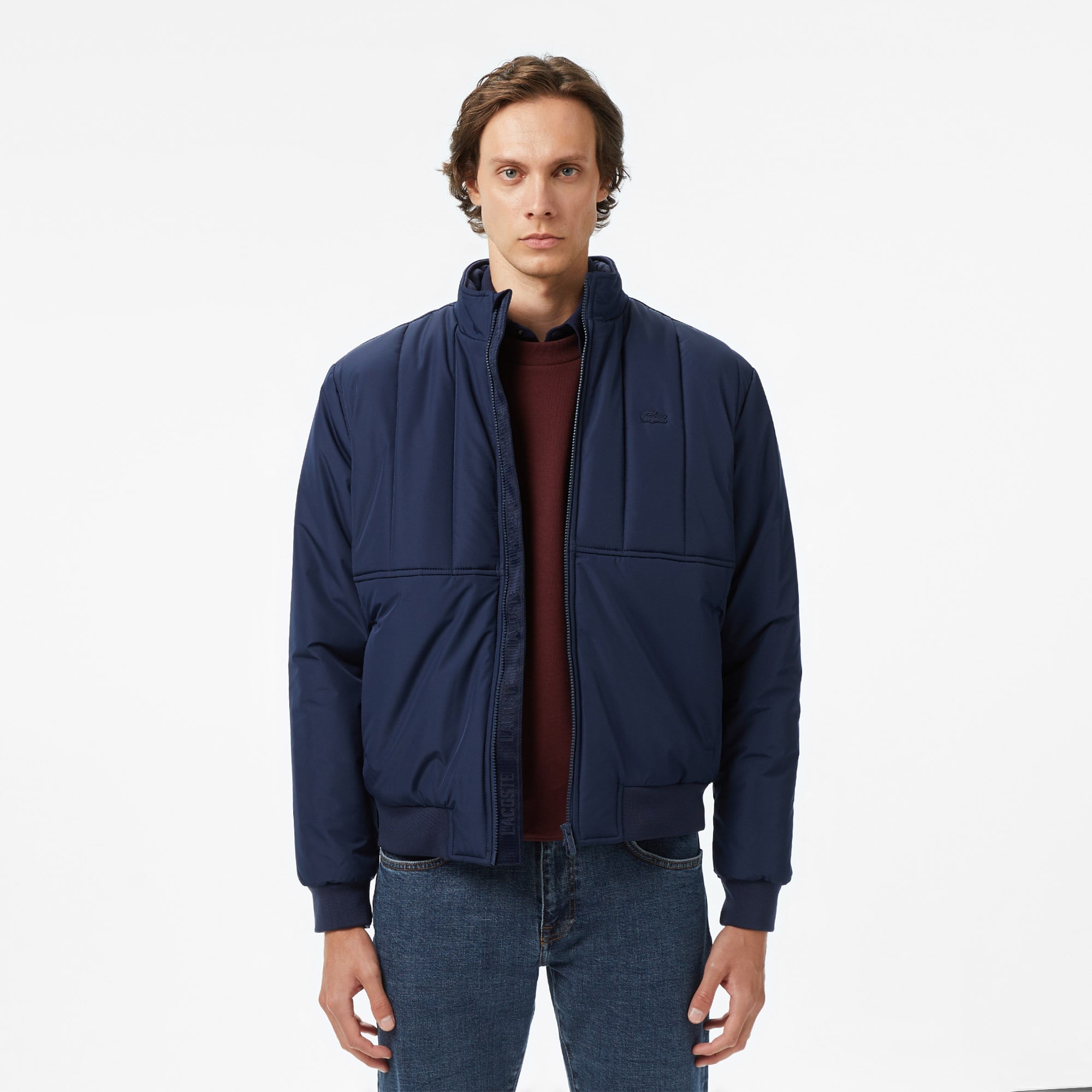 Erkek Dik Yaka Lacivert Mont