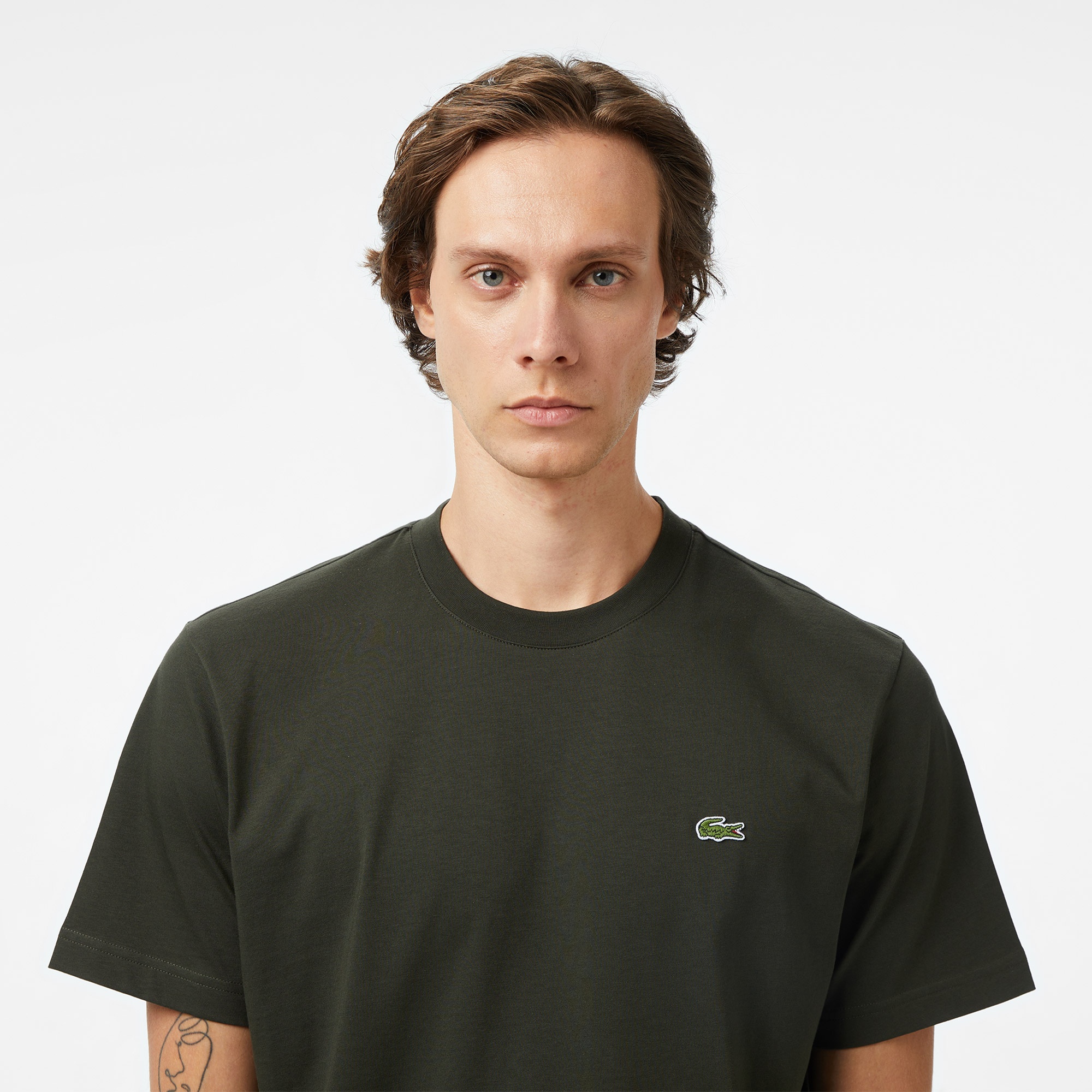 Lacoste Erkek Classic Fit Bisiklet Yaka Haki T-Shirt