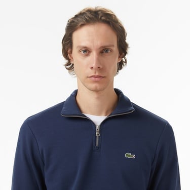  Lacoste Erkek Classic Fit Yarım Fermuarlı Lacivert Sweatshirt