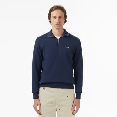  Lacoste Erkek Classic Fit Yarım Fermuarlı Lacivert Sweatshirt
