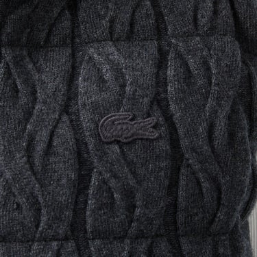  Lacoste Kadın Regular Fit Dik Yaka Kapitone Koyu Gri Yelek