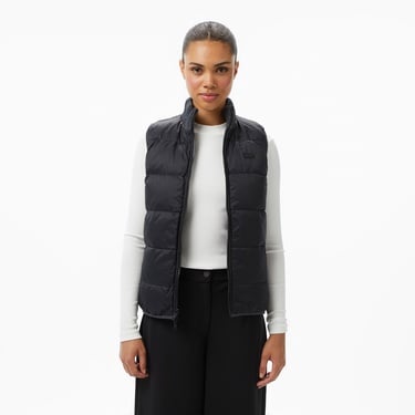  Lacoste Kadın Regular Fit Dik Yaka Kapitone Koyu Gri Yelek