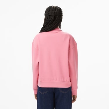  Lacoste Kadın Relaxed Fit Yarım Fermuarlı Pembe Sweatshirt