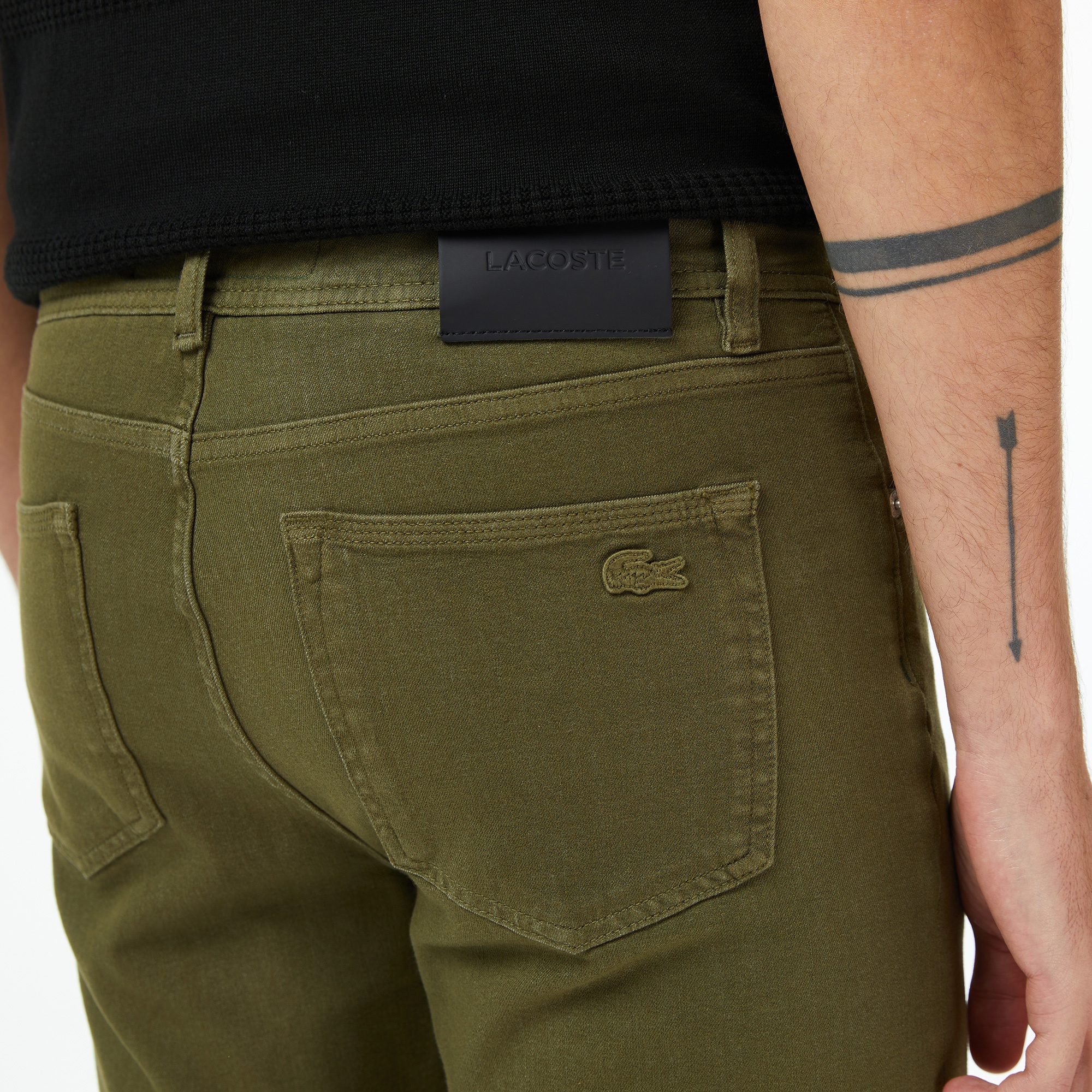 Lacoste Erkek Slim Fit Haki Jean Pantolon