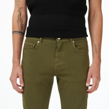 Lacoste Erkek Slim Fit Haki Jean Pantolon