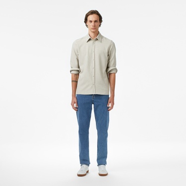  Lacoste Erkek Regular Fit Bej Gömlek