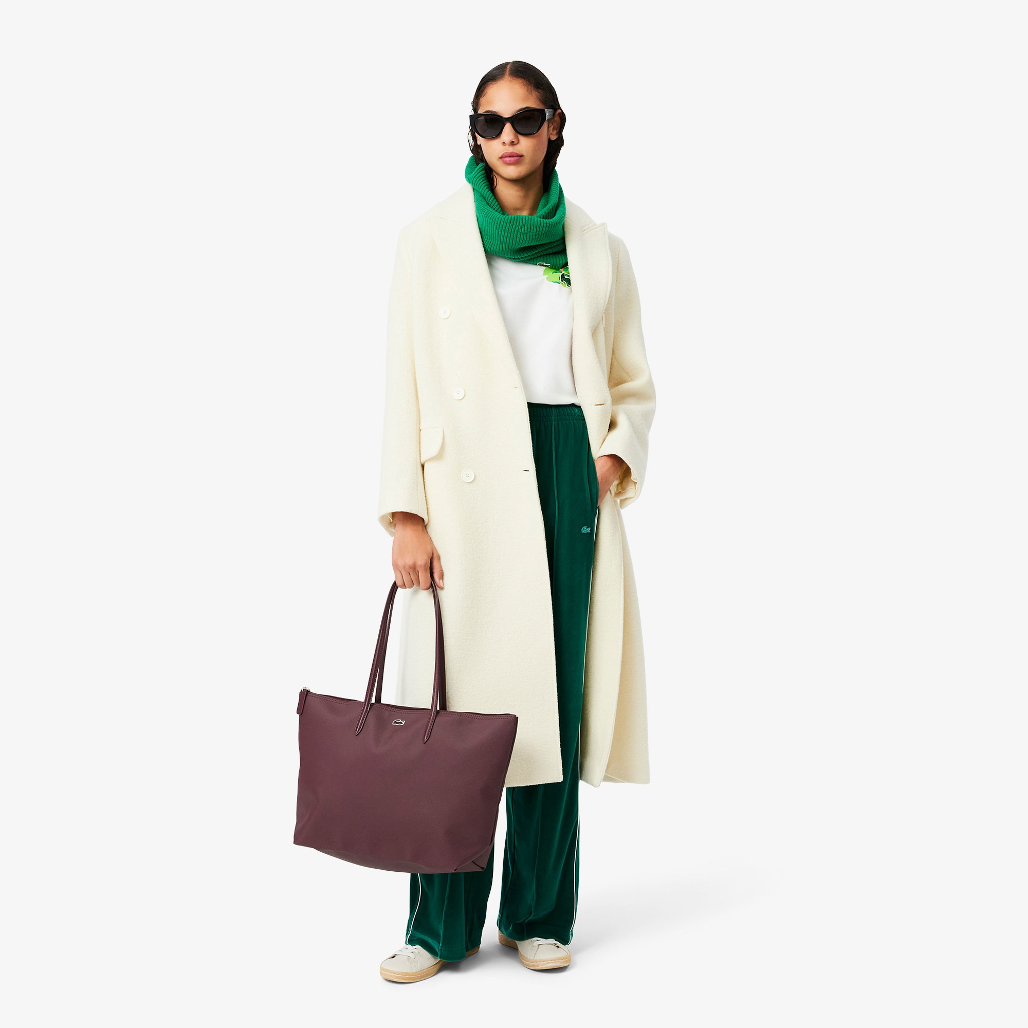 Lacoste Large L.12.12 Kadın Bordo Omuz Çantası