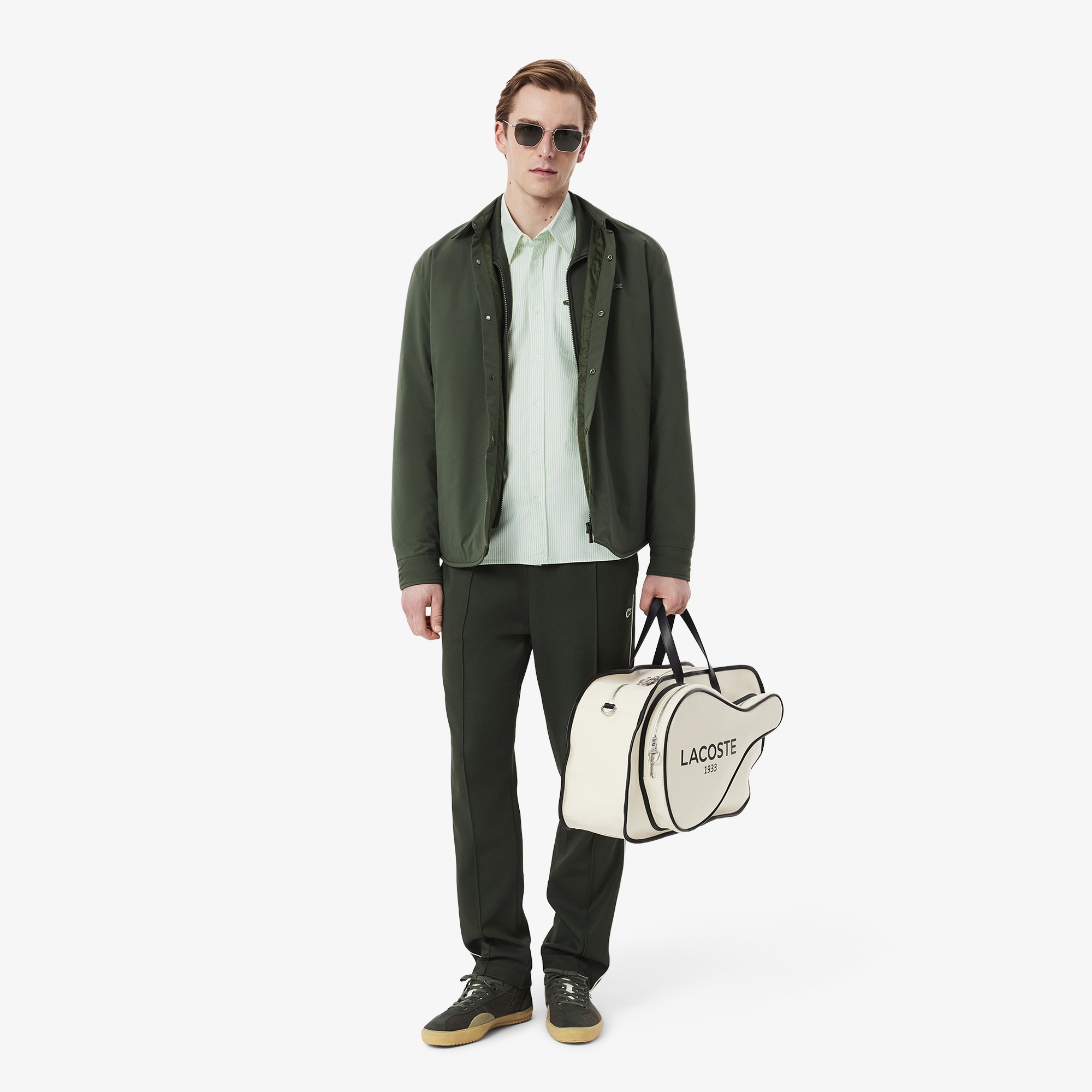 Lacoste Erkek Regular Fit Çizgili Yeşil Gömlek