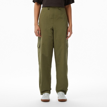  Lacoste Kadın Oversize Fit Haki Pantolon