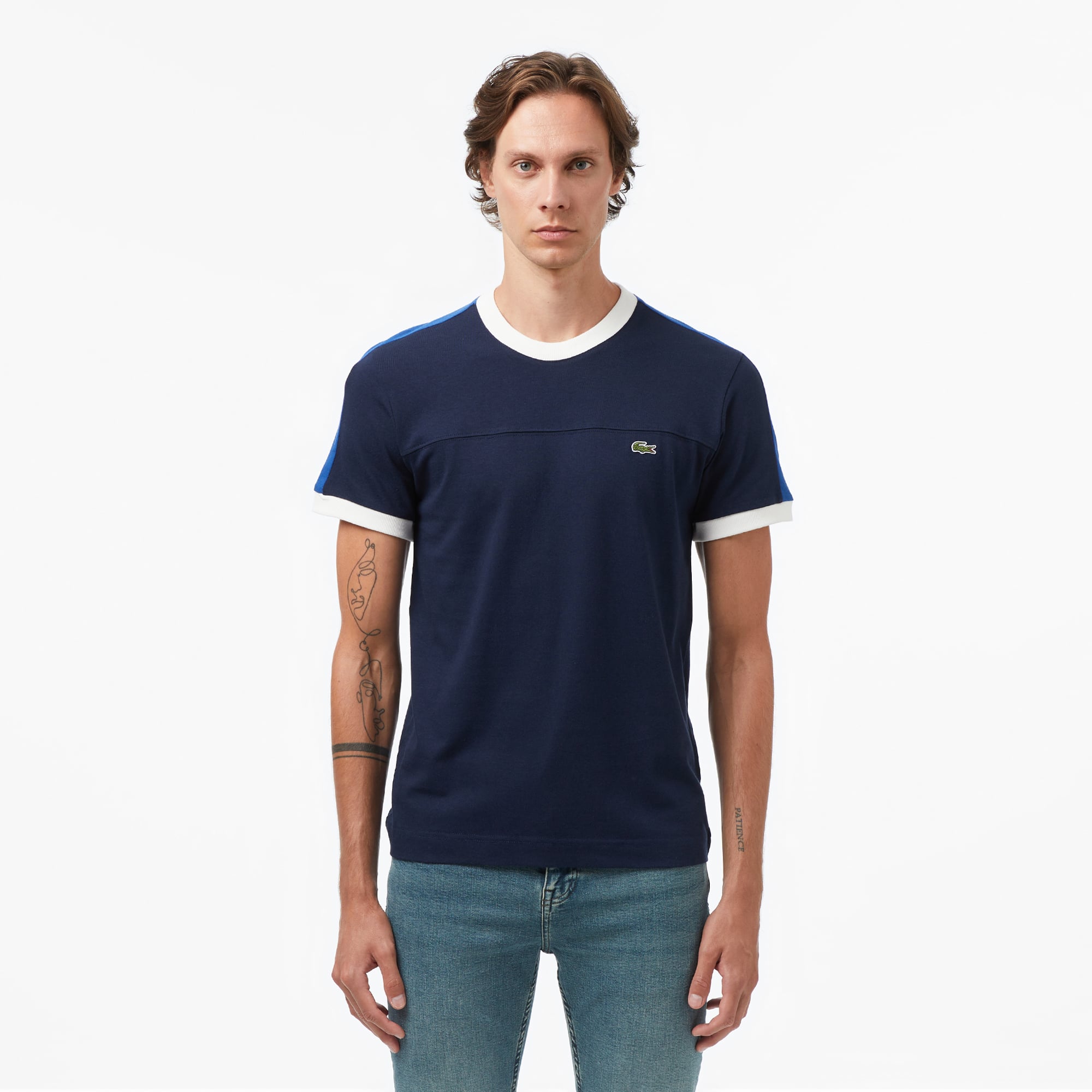  Lacoste Erkek Regular Fit Bisiklet Yaka Lacivert T-Shirt