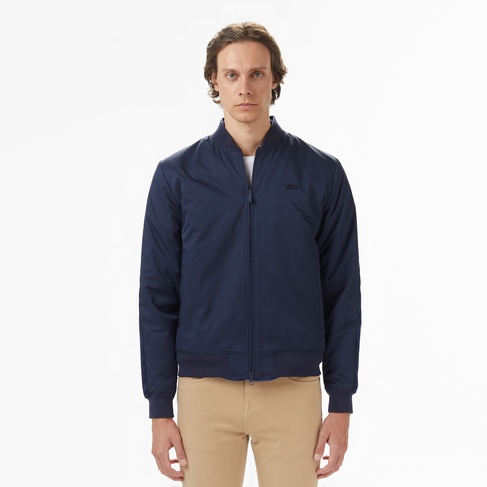  Erkek Dik Yaka Lacivert Bomber Ceket