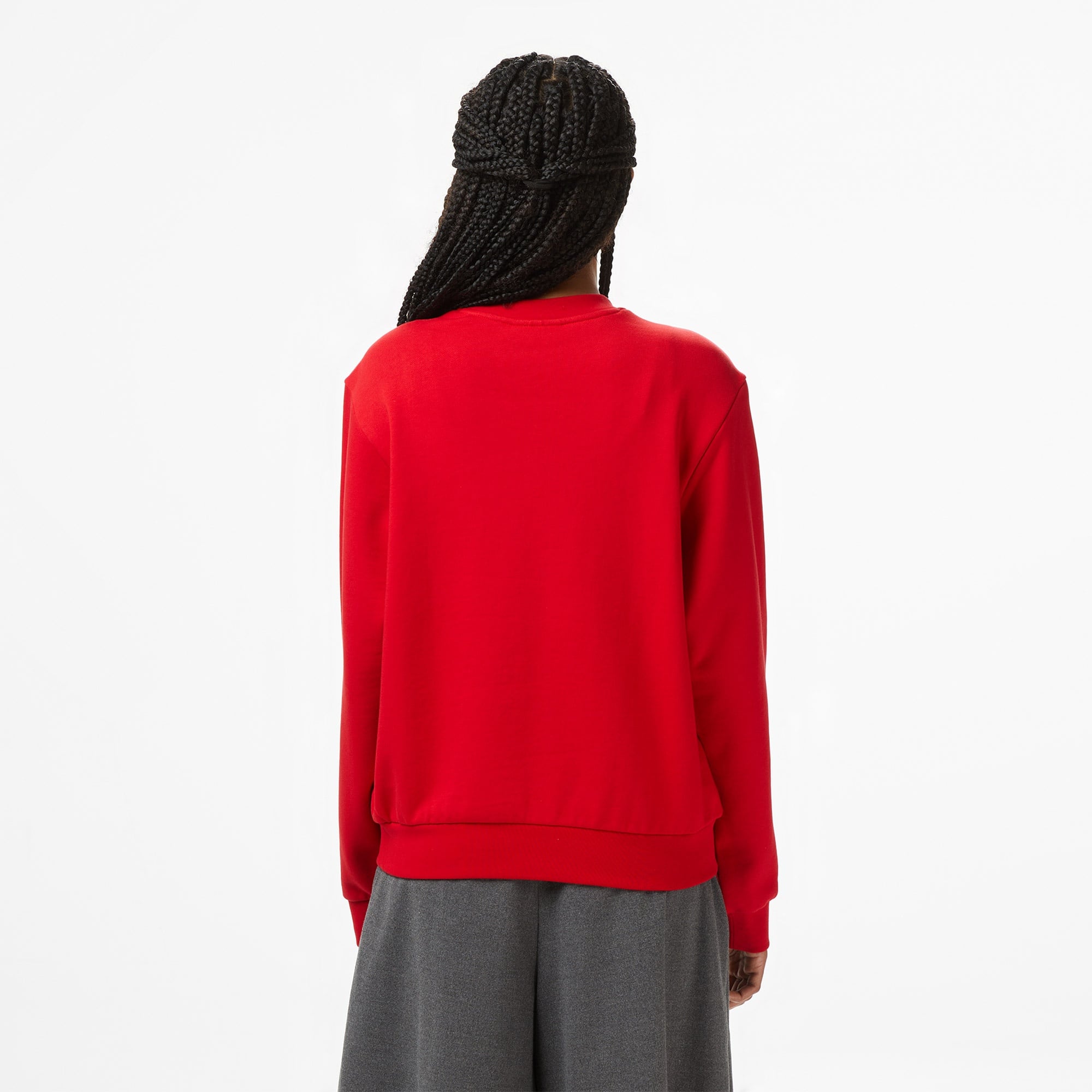 Lacoste Kadın Relaxed Fit Bisiklet Yaka Kırmızı Sweatshirt