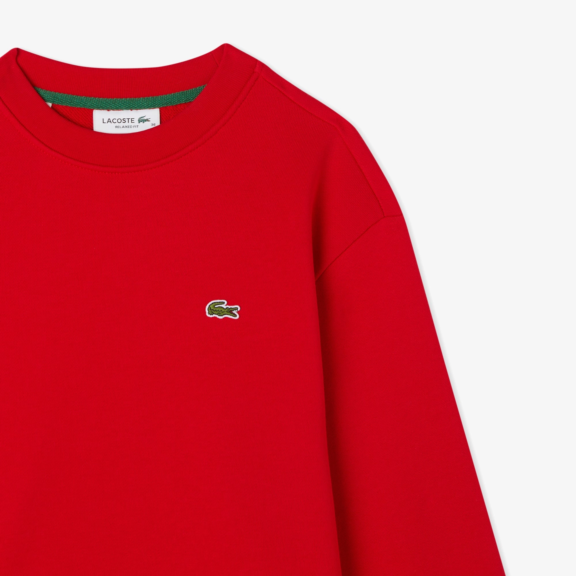 Lacoste Kadın Relaxed Fit Bisiklet Yaka Kırmızı Sweatshirt