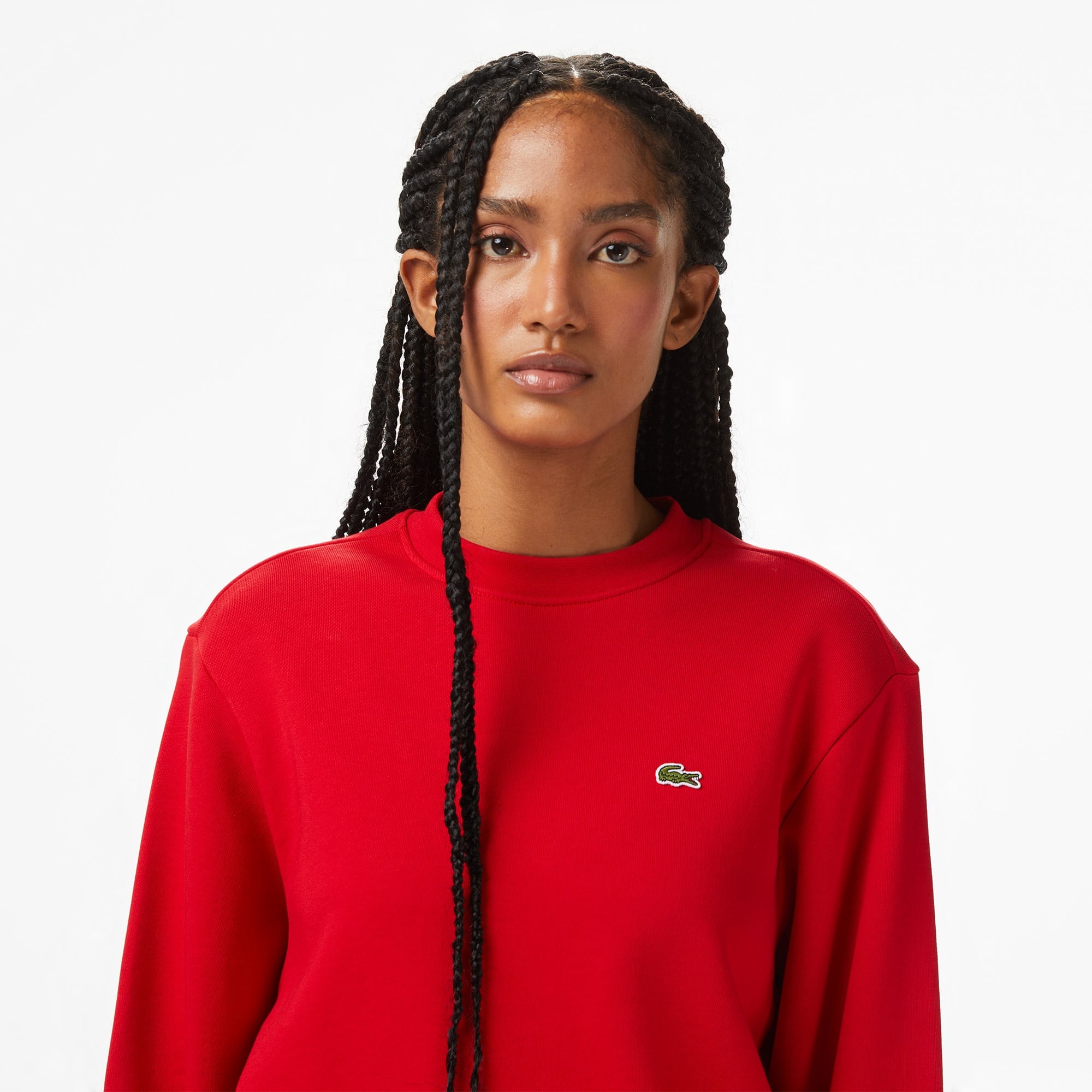 Lacoste Kadın Relaxed Fit Bisiklet Yaka Kırmızı Sweatshirt