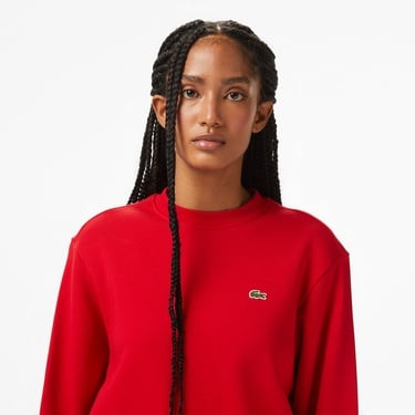  Lacoste Kadın Relaxed Fit Bisiklet Yaka Kırmızı Sweatshirt