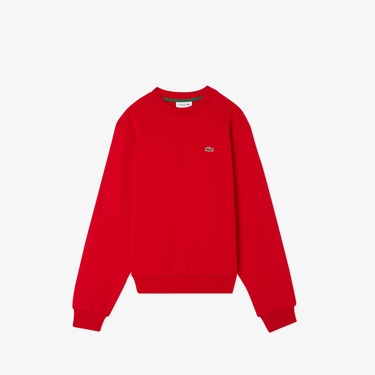  Lacoste Kadın Relaxed Fit Bisiklet Yaka Kırmızı Sweatshirt