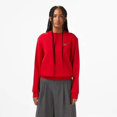  Lacoste Kadın Relaxed Fit Bisiklet Yaka Kırmızı Sweatshirt