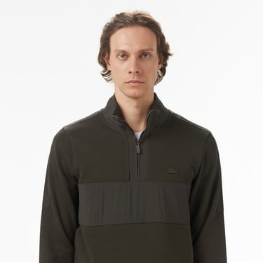  Lacoste Erkek Classic Fit Yarım Fermuarlı Haki Sweatshirt