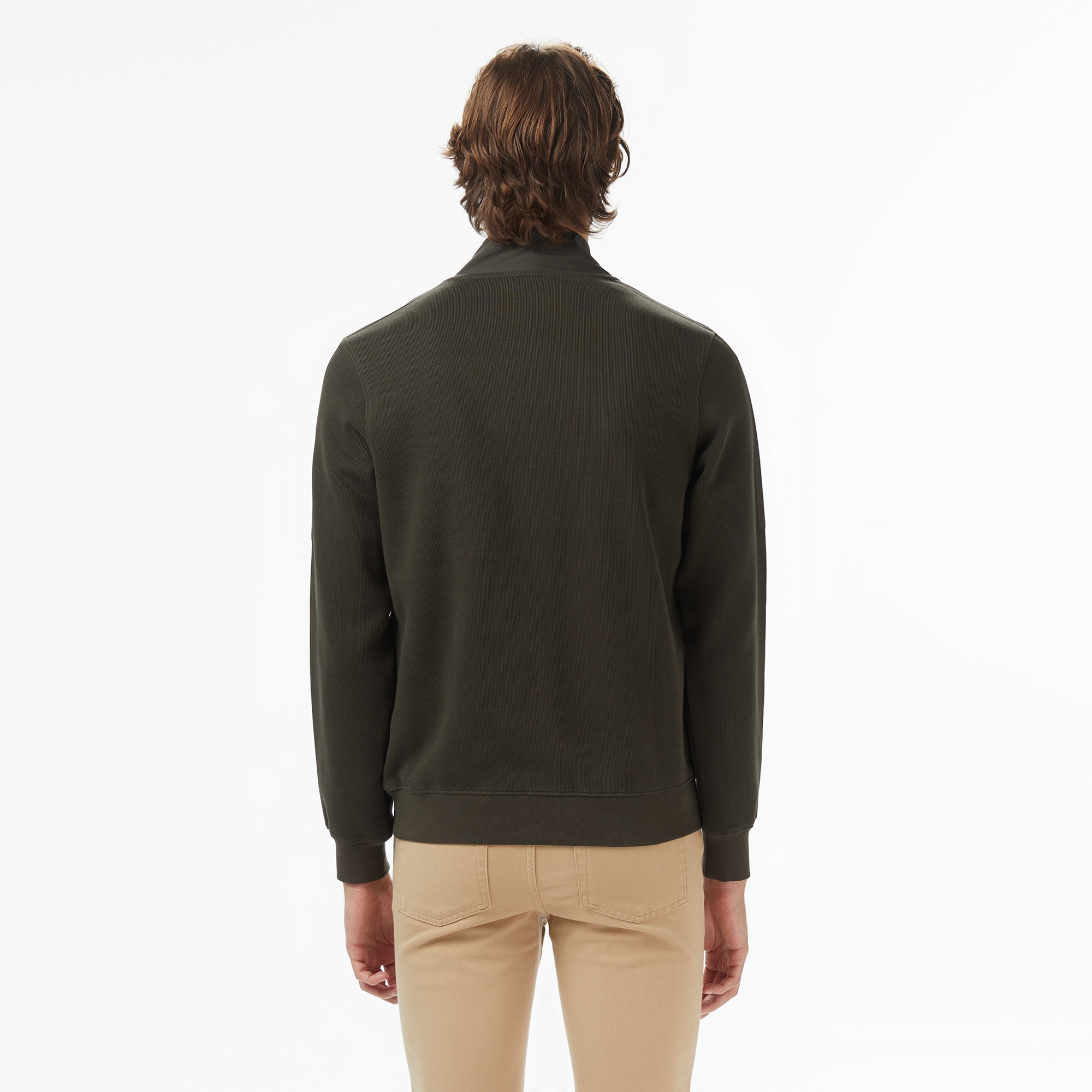 Lacoste Erkek Classic Fit Yarım Fermuarlı Haki Sweatshirt