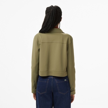  Lacoste Kadın Haki Dış Gömlek