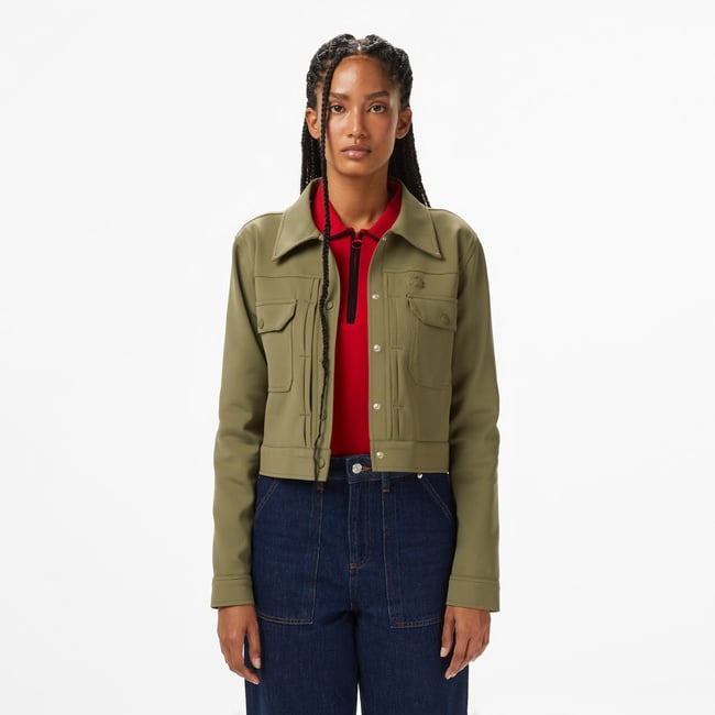  Lacoste Kadın Haki Dış Gömlek