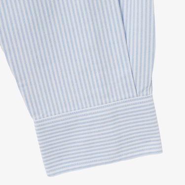  Lacoste Erkek Regular Fit Çizgili Açık Mavi Gömlek