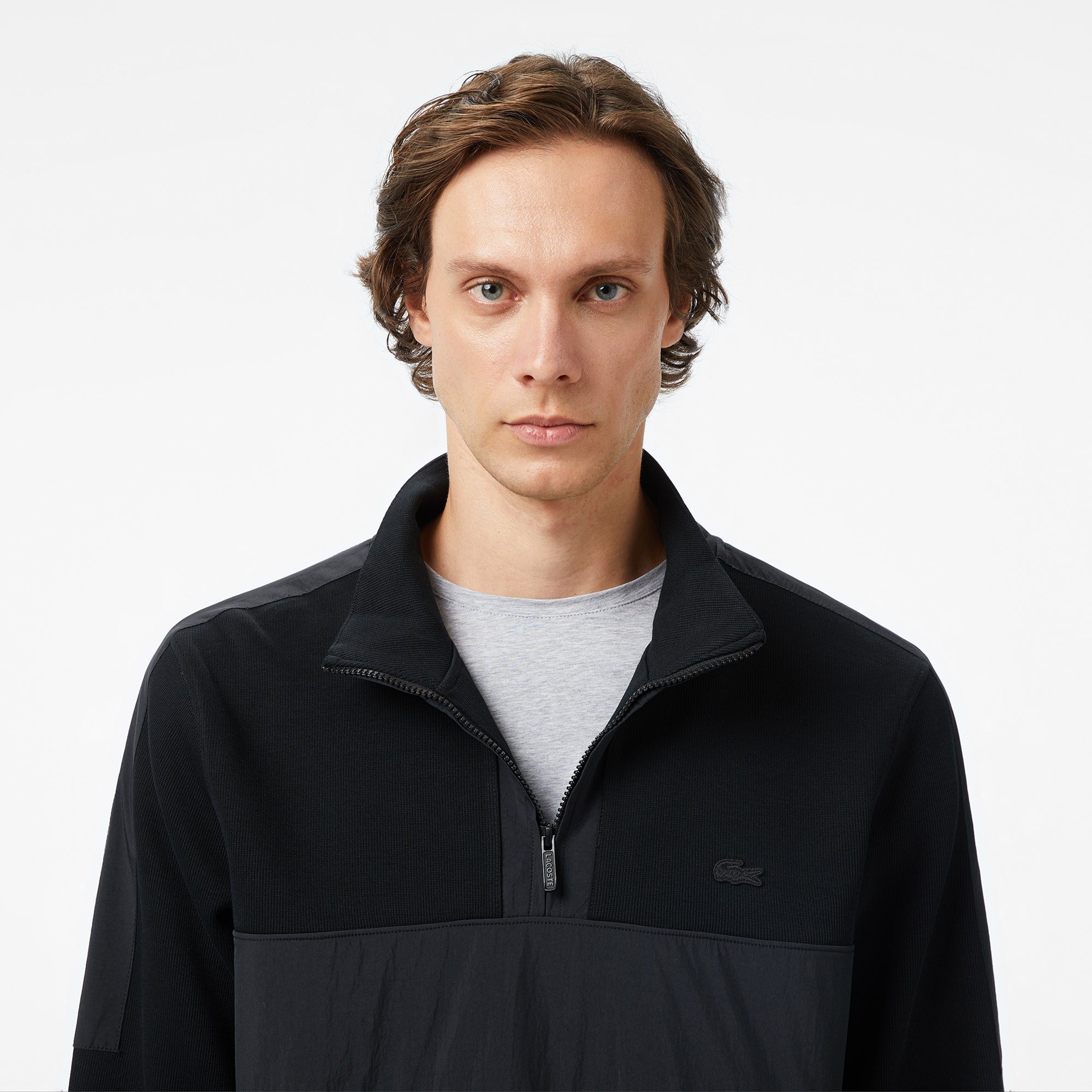 Lacoste Erkek Classic Fit Yarım Fermuarlı Siyah Sweatshirt