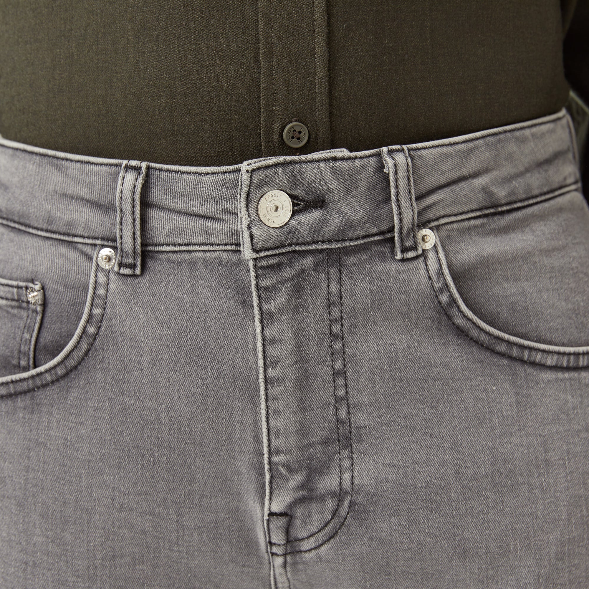 Lacoste Erkek Regular Fit Gri Jean Pantolon