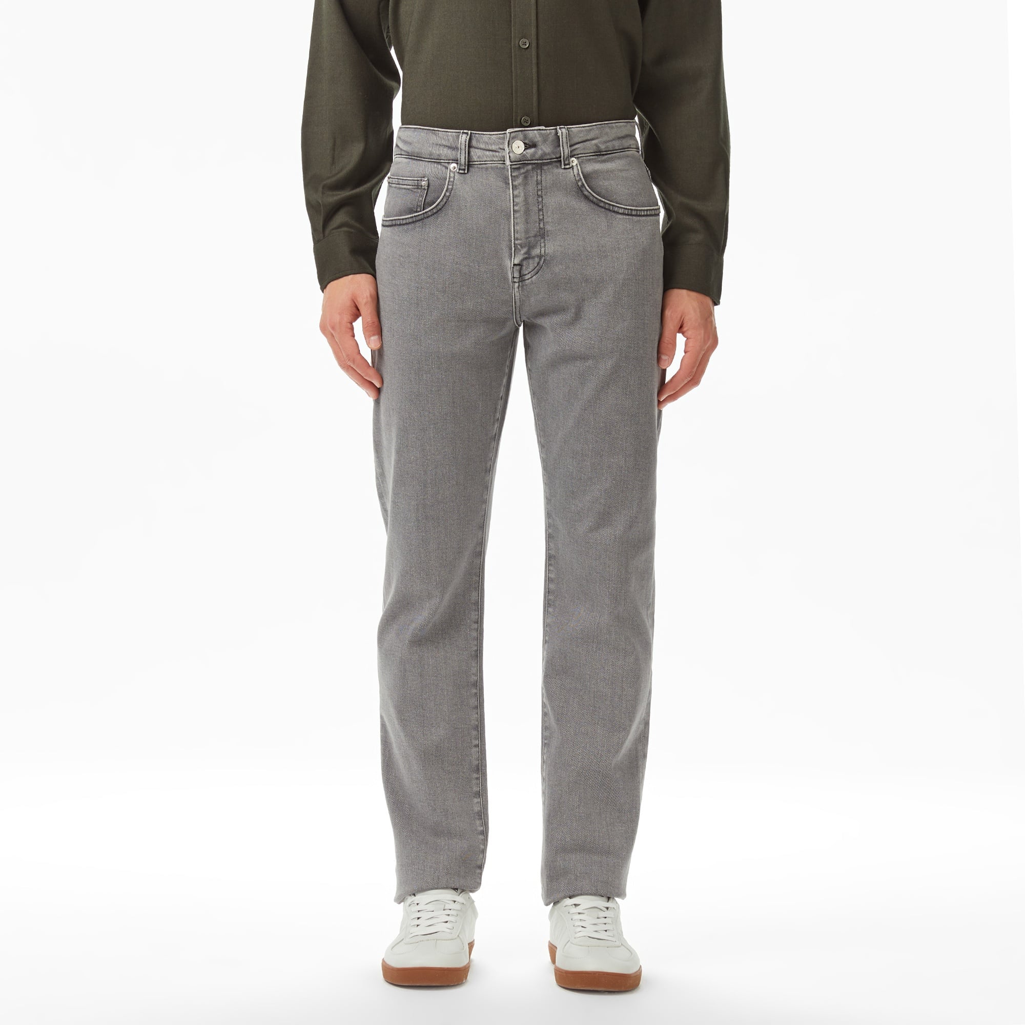 Lacoste Erkek Regular Fit Gri Jean Pantolon